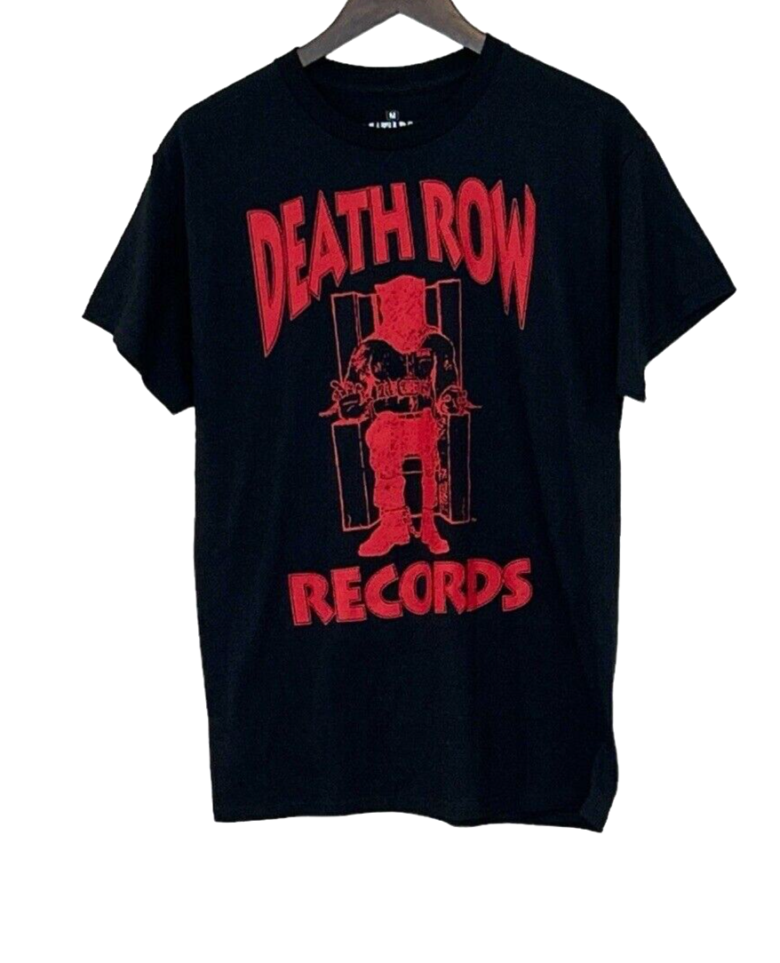 FILA T shirt nera logo Death Row Records ufficiale Death Row Hip Hop unisex Med usata in ottime condizioni