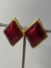 BOB HOUSE designer signed big chunky red irid...