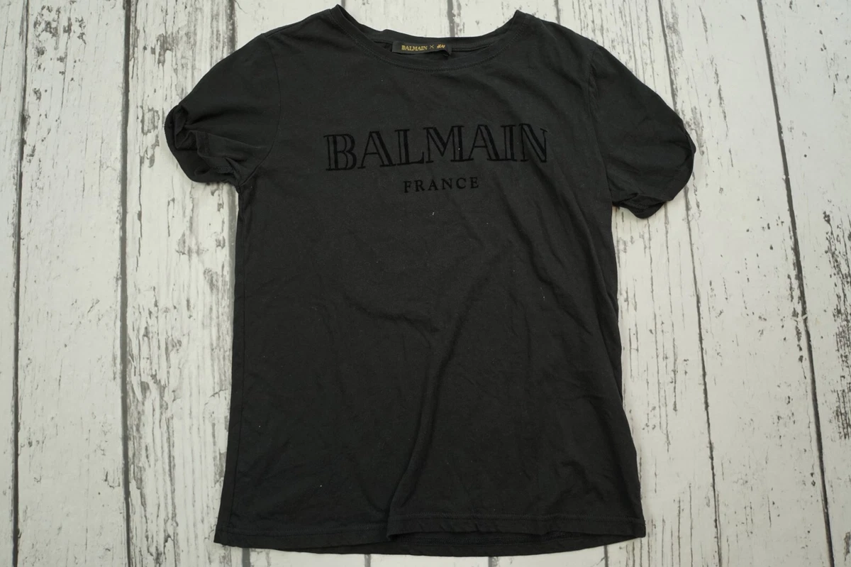 Brug af en computer forbandelse duft Balmain X H&amp;M T-shirt Rare Luxury Collab Black FRANCE Limited S | eBay