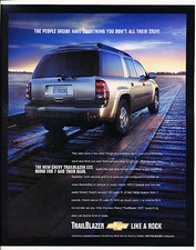 2002 Chevrolet Trailblazer EXT Original Advertisement Car Print Ad J348