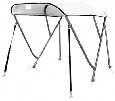 PONTTOR Bimini Top Bootsverdeck Sonnenverdeck Edelstahl A4 3 Armen Boot weiß