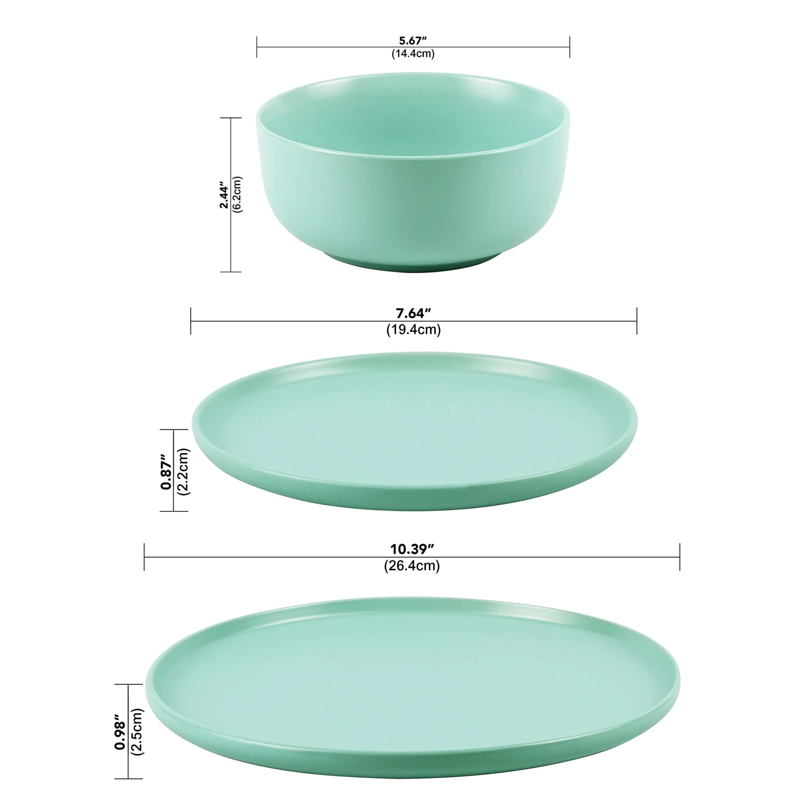 Alessandra Mint 12-Piece Stoneware Dinnerware Set