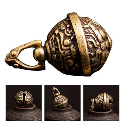 Fengshui Messing Handarbeit Druckguss Glück Tropfen Glocke Schlüssel Auto Knopf Windspiel