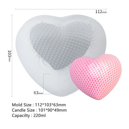 1 pz stampo candela cuore testurizzato stampo fai da te stampo sapone stampo silicone candela - Foto 14 di 16