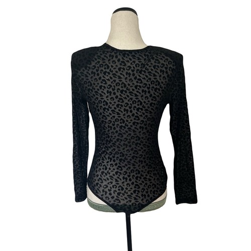 Astr The Label Velvet Leopard Print Bodysuit Sz M - Picture 4 of 7