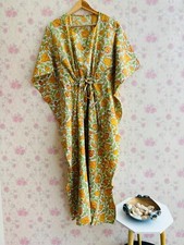 Wpmen's Kaftan Dress Floral Print V-Neck Adjustable Kaftan Dress Boho Beach Wear