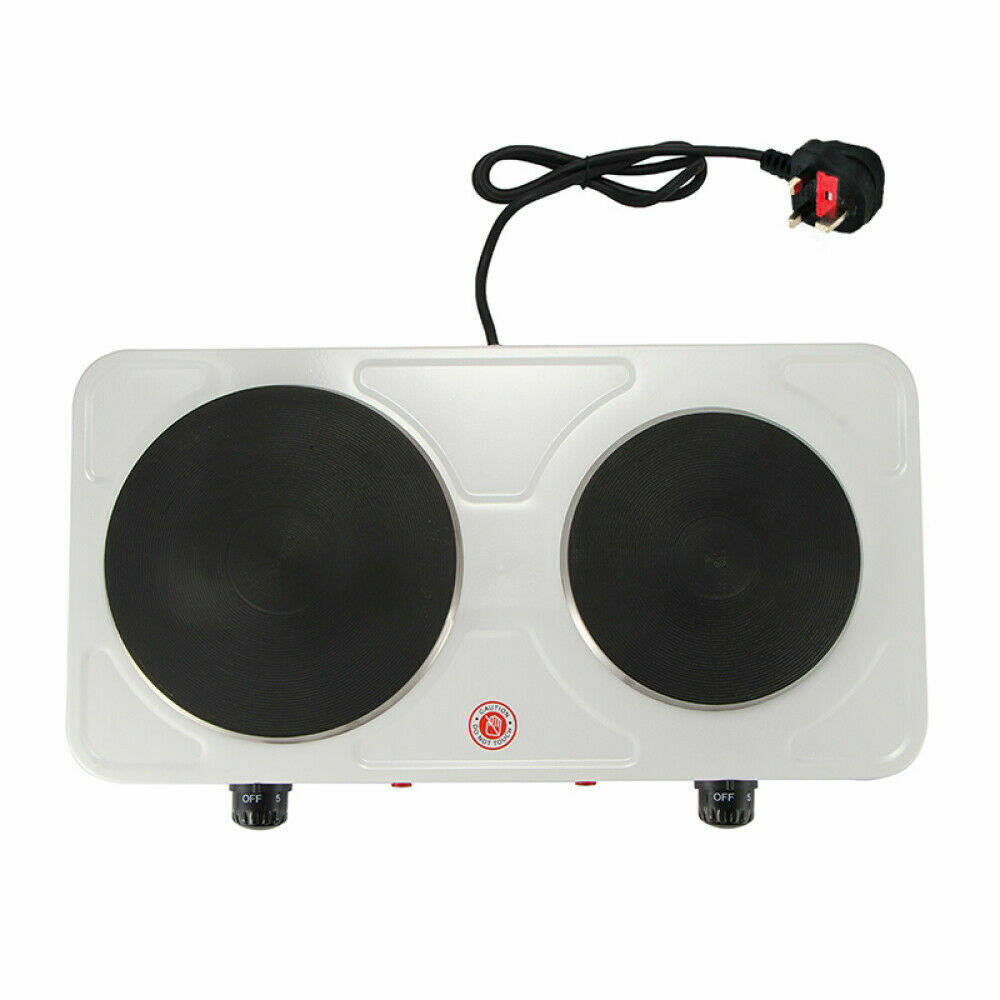 Lloytron Portable Double Electric Hot Plate Hob Kitchen Cooker Tabletop