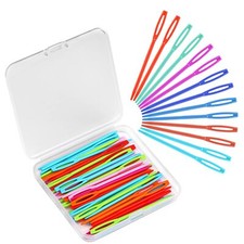 50PCS Plastic Sewing Needles, Large Eye Plastic Yarn Needles for Kids, 7cm/2.76i