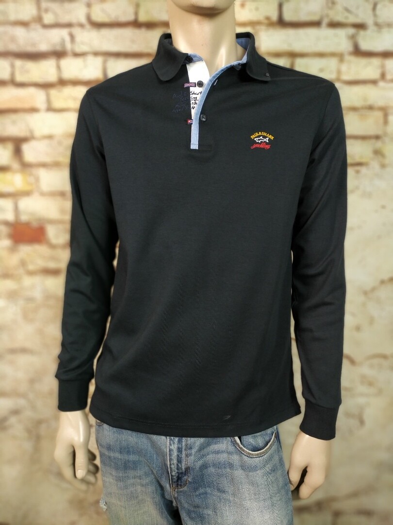 New Paul & Shark Yachting Polo Long Sleeve Shirt Size M-4XL Navy | eBay