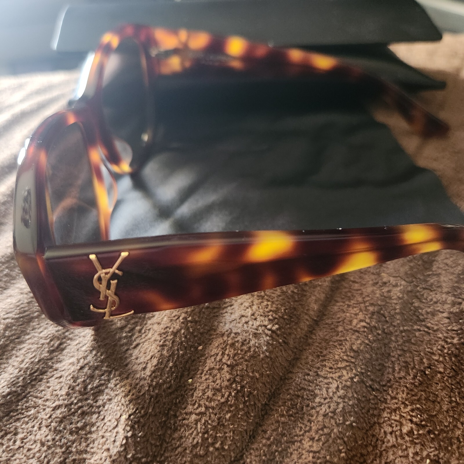 Occhiali da sole SAINT LAURENT YSL SLM8 F 003 avana marrone oro logo 57 mm