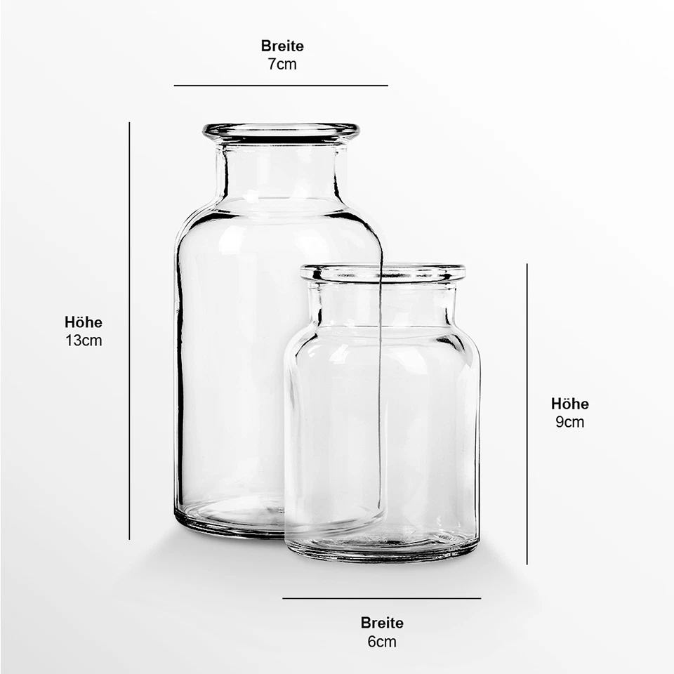 30tlg. Minivasen Pärchen Set aus Glas, Vintage Stil, Dekovasen, Boho, Glas Vase - Bild 4 von 4