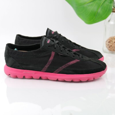 Skechers Womens Go Walk Nice Sneaker Size 7 Black Pink Active Shoe Comfy Casual