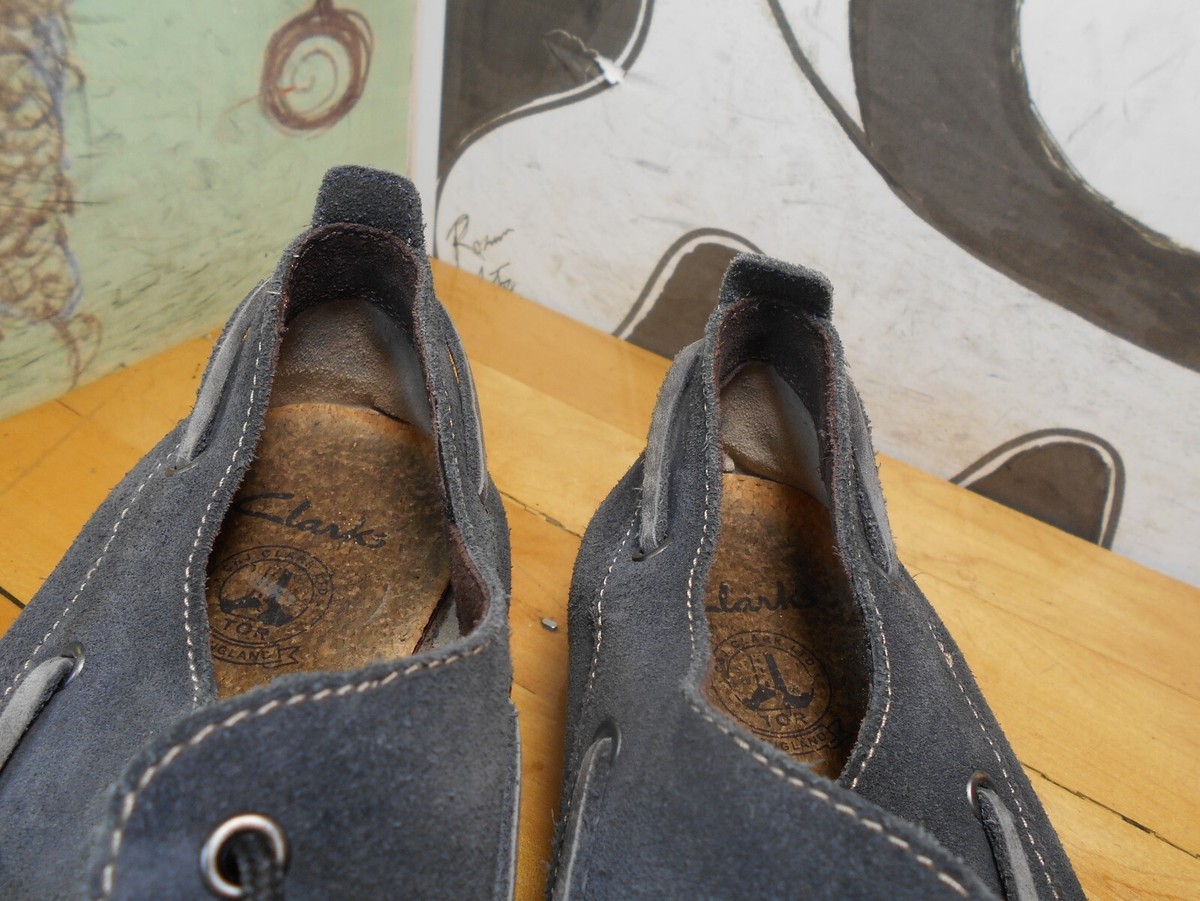Clarks Blue Suede Boat Shoes Men's 10M #13285 | eBay
