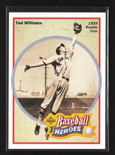 1992 Upper Deck Baseball Heroes: Ted Williams Box Bottoms #NNO Red Sox