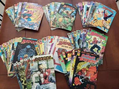 BADGER 1 - 70 BERSRK 1 - 4 COMICS SET MIKE BARON RON LIM TIM VIGIL FIRST ZEN POP