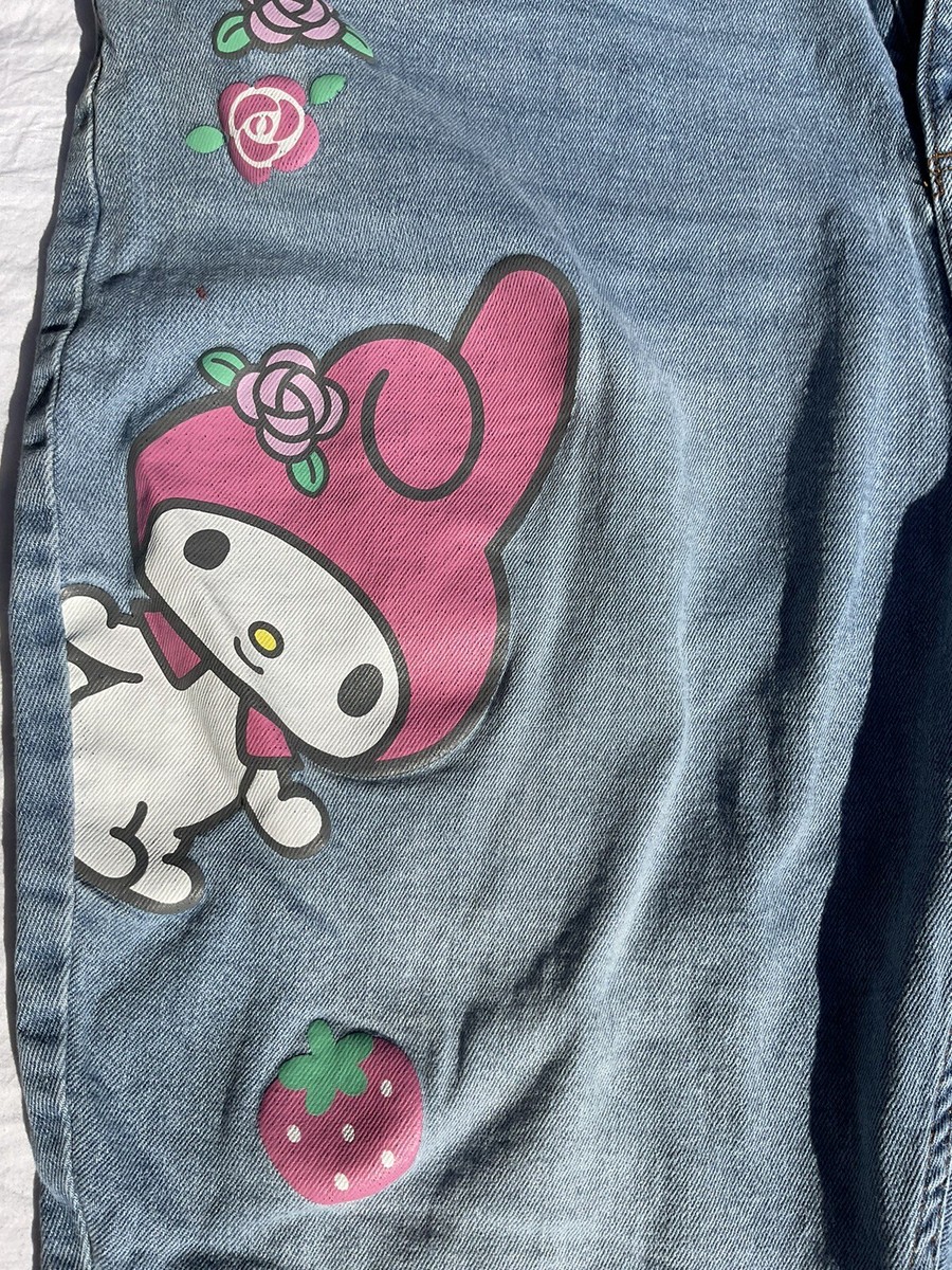 My Melody By Sanrio Mom Light Blue Jeans High Rise Taper Leg