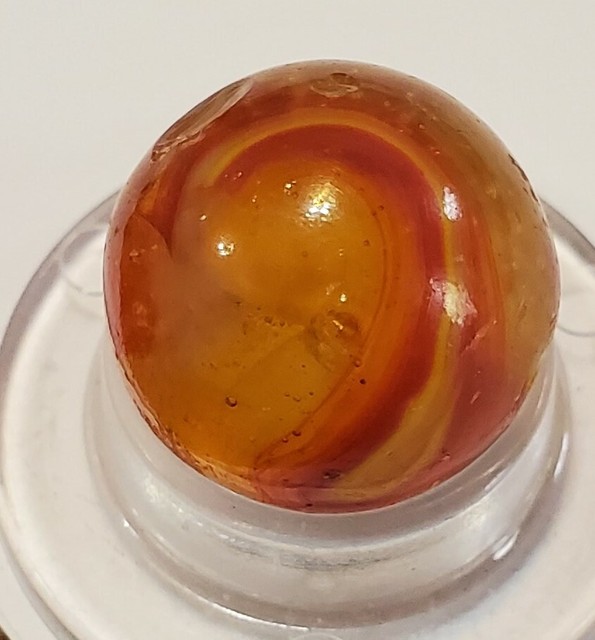 Christensen Agate Co. Swirl Ketchup & Mustard Marble .64 Inches Red and