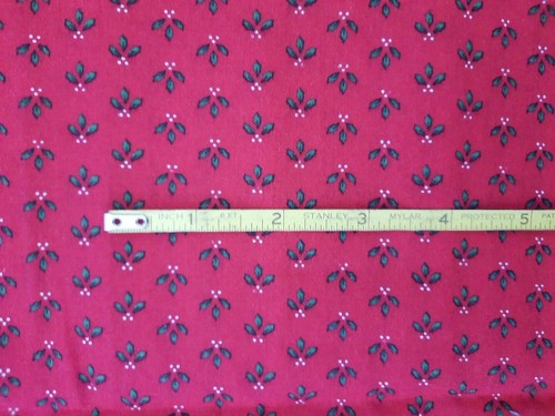 VTG Stiff Cotton Fabric 44" X 35" Holidays Christmas Red Green Quilting Sewing - Picture 2 of 6