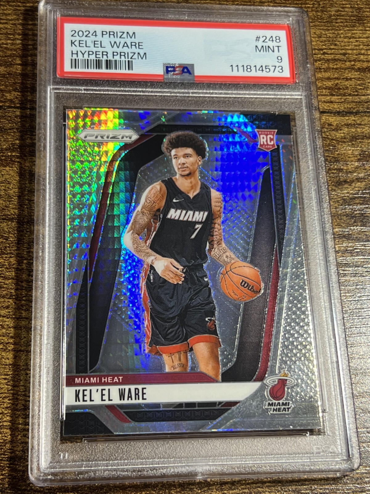 KEL'EL WARE 2024-25 Prizm Rookie Silver Hyper Refractor #248 Heat RC PSA 9