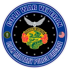 Cold War Veteran 89th Military Police Brigade Bumper Sticker Military Decal 5"