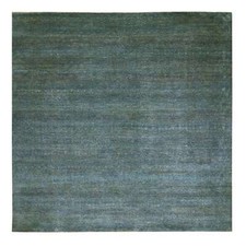 12' x 12' Jungle Green Kohinoor Herrita Hand Knotted Pure Wool Square Rug R79996