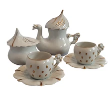 Antonia Campi Coffee Service “Strawberry” Laveno Verbano Ceramic Porcelain RARE