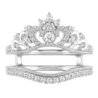 1.50 Ct Round Cut Real Moissanite Enhancer Wrap Band Ring 14K White Gold Plated