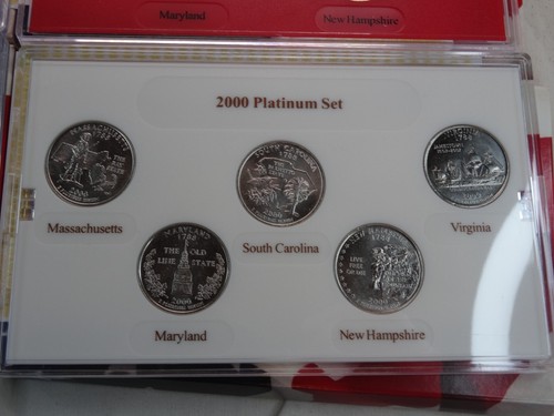 2000 Statehood Quarter Sets CSN 20 Coins P D Gold & Platinum US - Picture 6 of 6