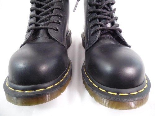DR MARTENS 1919 BOTAS CLÁSICAS DE CUERO LISO NEGRO 10 OJOS PUNTA DE ACERO NUEVO REINO UNIDO 15 | eBay