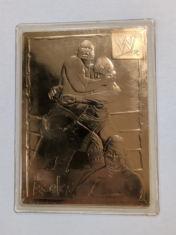 2002 Danbury Mint WWE The Rock Dwayne Johnson 22kt Gold Collectors Trading Card