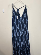 Banana Republic Blue Diamond Tie-Dye Maxi Dress Size Small NWT