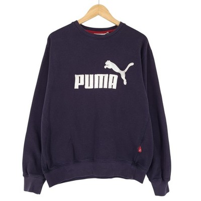 Puma Vintage Sweatshirt Pullover Mens Blue Cotton Blend Regular Fit Size M
