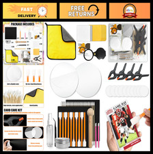 267 Pcs Trading Card Cleaning Kit with Fixing Jig EVA Foam for Sports Cards
