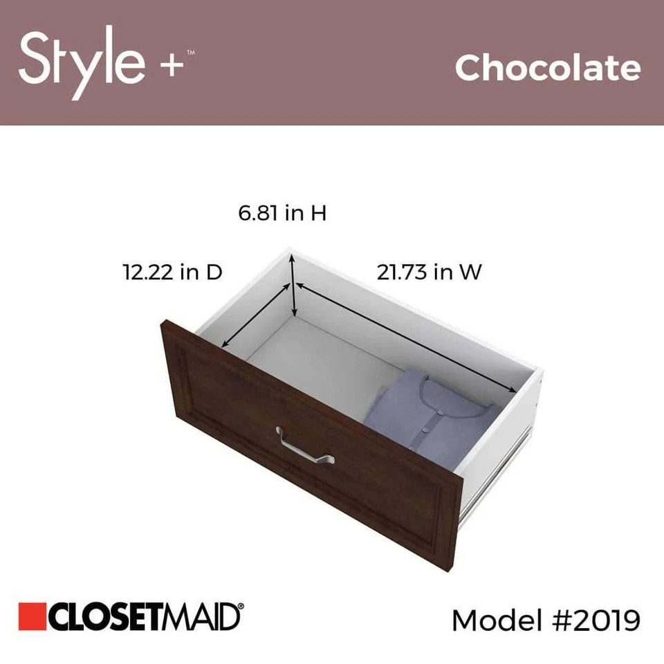 Kit de gaveta ClosetMaid 24,8"x13,62"x9,96" chocolate para 25"W estilo + torre - Imagem 4 de 4