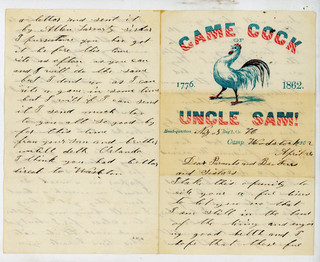 Civil War Caricature design patriotic letter paper