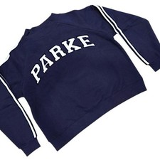PARKE Mockneck Sweatshirt Sport Stripe Shadow Navy Blue L/XL NWT