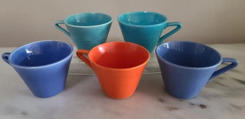 Lot of 5 Vintage Homer Laughlin Harlequin Cups