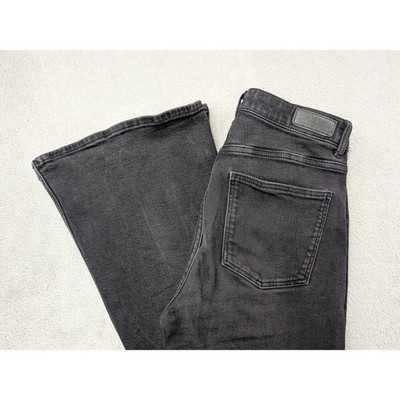 Bershka Womens Flare Jeans Black USA Size 06 Made in Pakistan