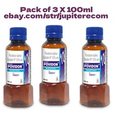3X  ARISTO Povidone-Iodine 10%Antiseptic Disinfectant First Aid Solution 100 ml