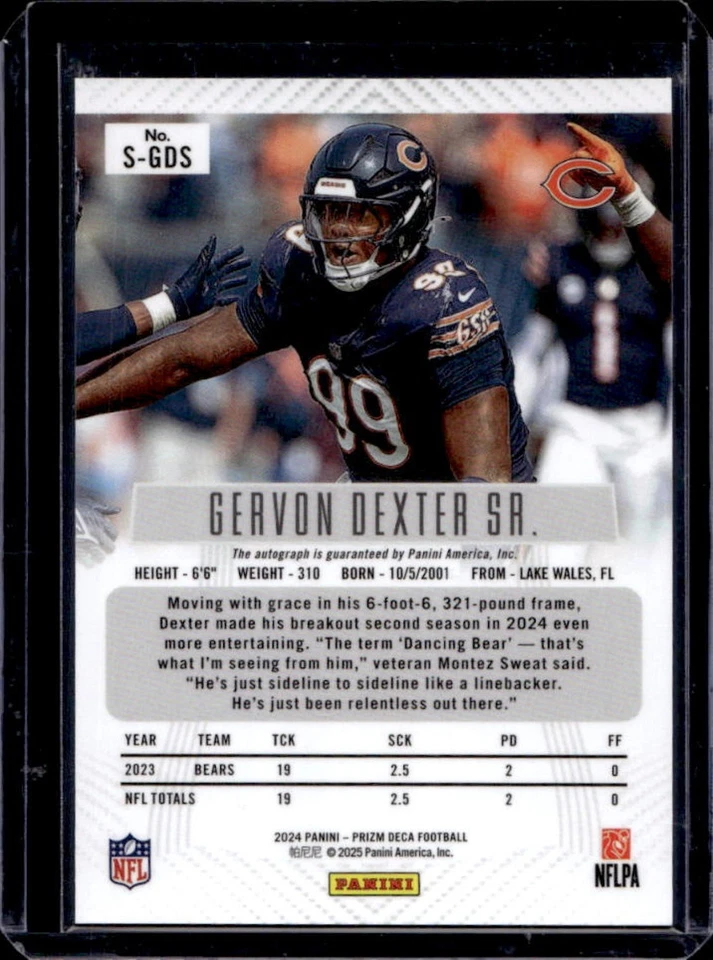 2024 Prizm Deca Gervon Dexter Sr. Signatures Auto #S-GDS Bears - Image 2 of 2