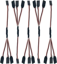 5pcs JR Y Connector Servo Extension Cable 3 Pin Plug Splitters 1 Male to... 