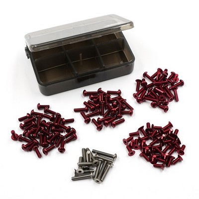 Yeah Racing TSAS-0044RD 7075 Aluminum & Titanium Screw Set w/Box for ReveD RDX