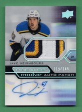 Jake Neighbours 2021-22 UD Premier Rookie Patch Auto /249 #AR-JN