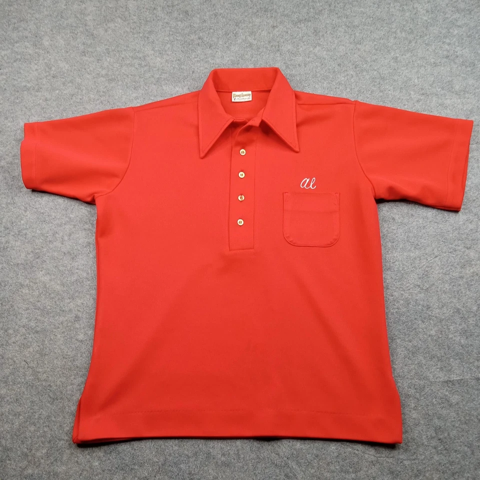 Camisa de Bowling King Louie De Colección Para Hombres Mediana Roja Bolsillo Royalton Lanes Hecha en EE. UU. Foto 2 de 4