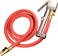 Milton 518 Analog Tire Inflator with Pressure Gauge, 5' Hose Easy Straight Clip-