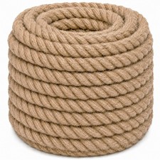 Natural Jute Hemp Rope 2 Inch x 25 Feet Heavy Duty Manila Rope for Docks, R...