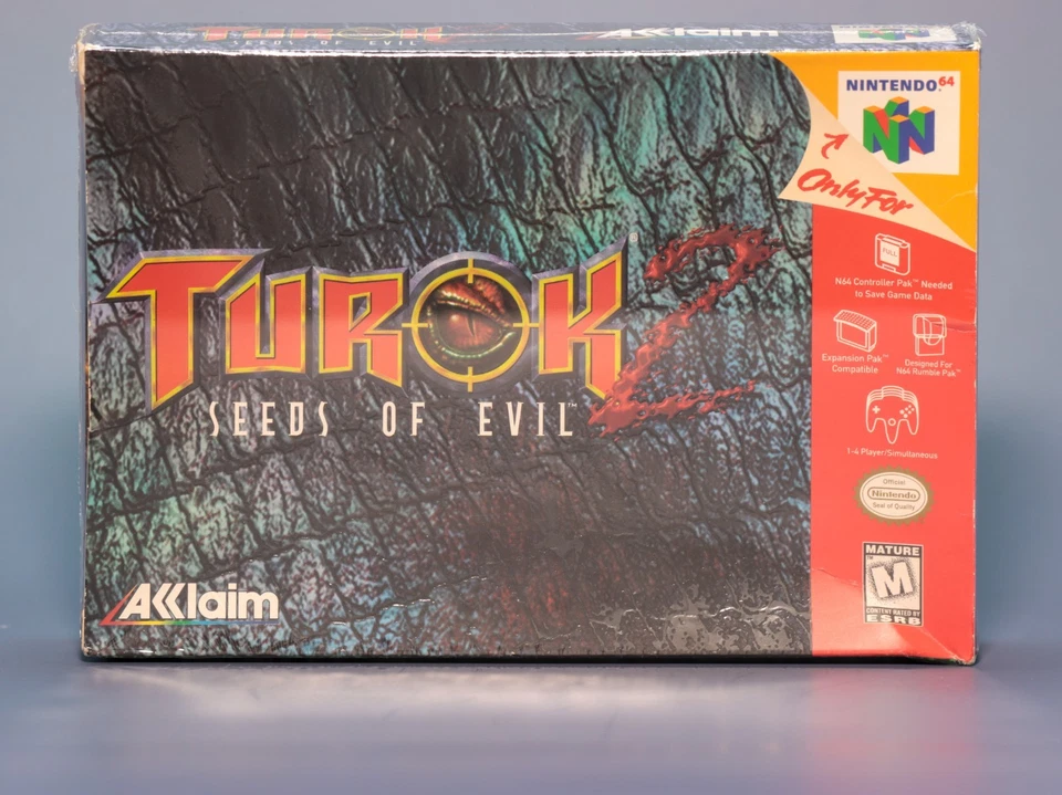 Turok 2: Seeds of Evil Nintendo 64 N64, 1998 (Factory Sealed Box) - Image 3 of 4
