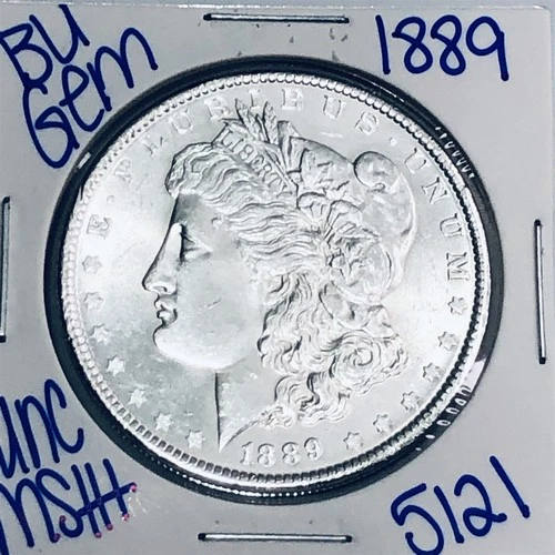 1889 BU UNCIRCULATED MORGAN SILVER DOLLAR AUTHENTIC U.S. MINT FREE SHIPPING 5121