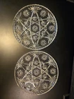 2 Large Matching Anchor Hocking Star Of David Plates. Good Condition