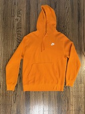 Nike Sportswear Club Fleece Men  s Pullover Size S Orange Hoodie Sweatshirt